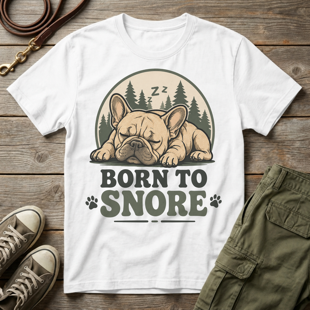 Outdoor Frenchie Born To Snore T-Shirt