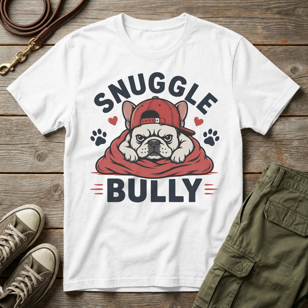 Frenchie Snuggle Bully Cap T-Shirt