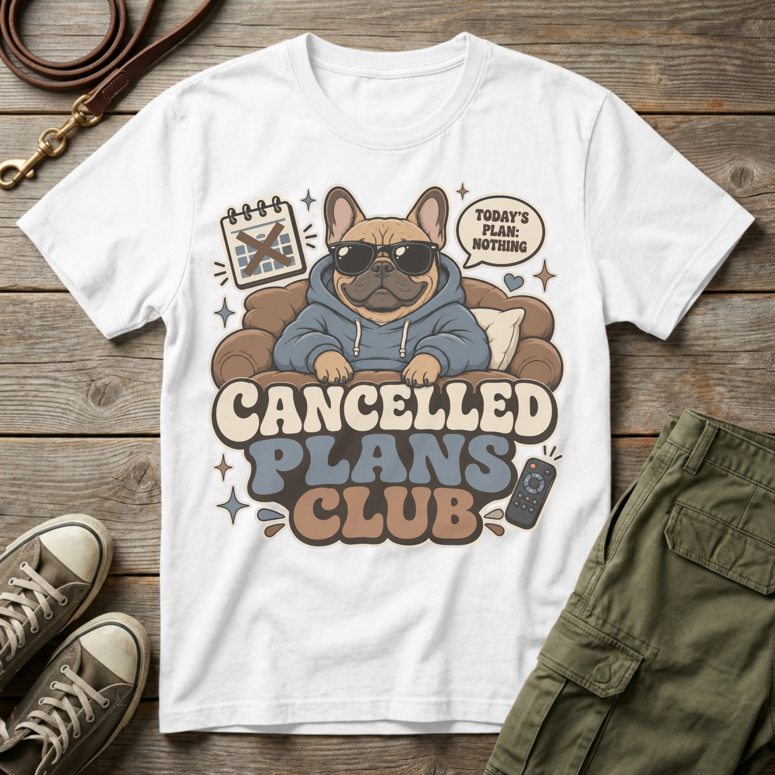 Frenchie Cancelled Plans T-Shirt