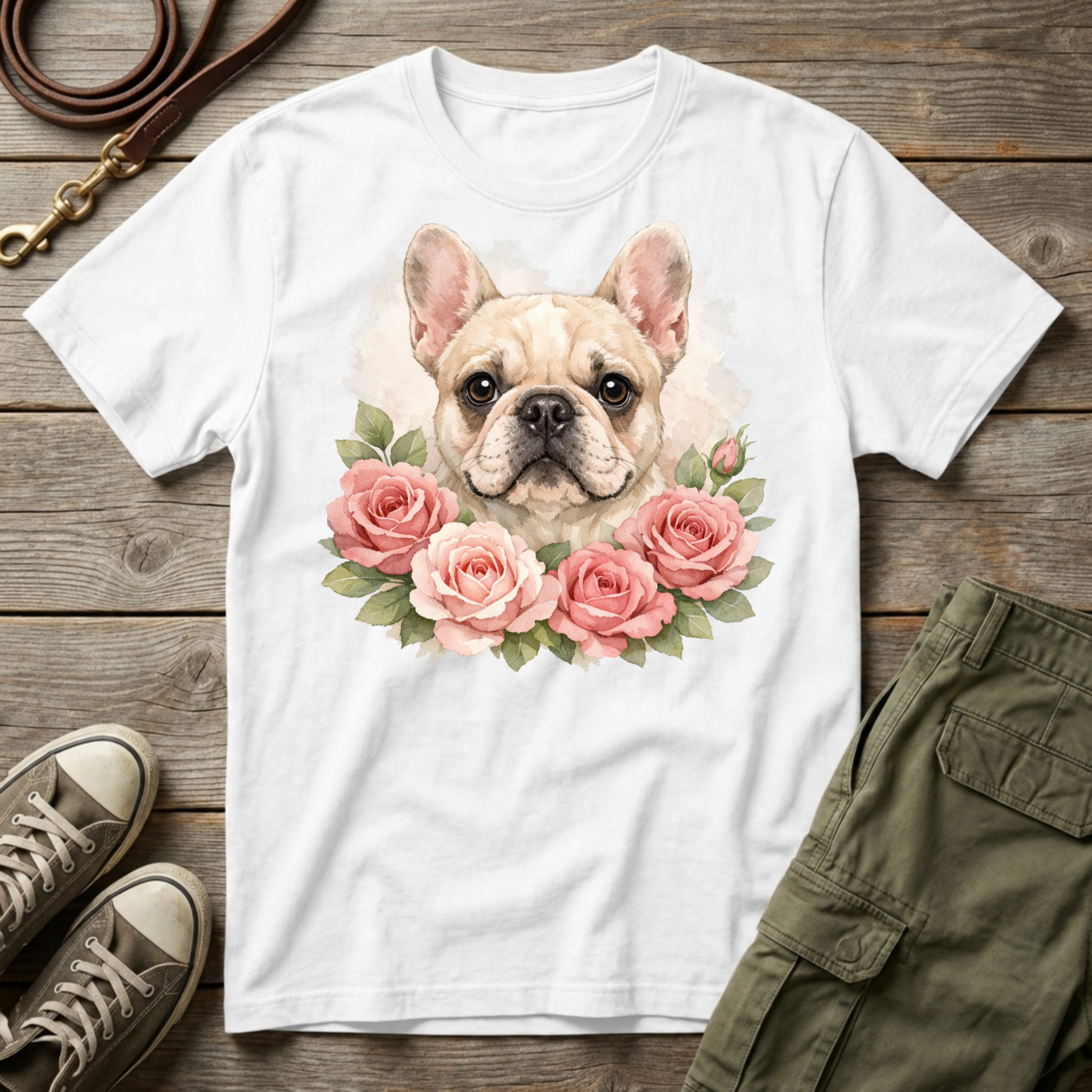 Frenchie Roses T-Shirt