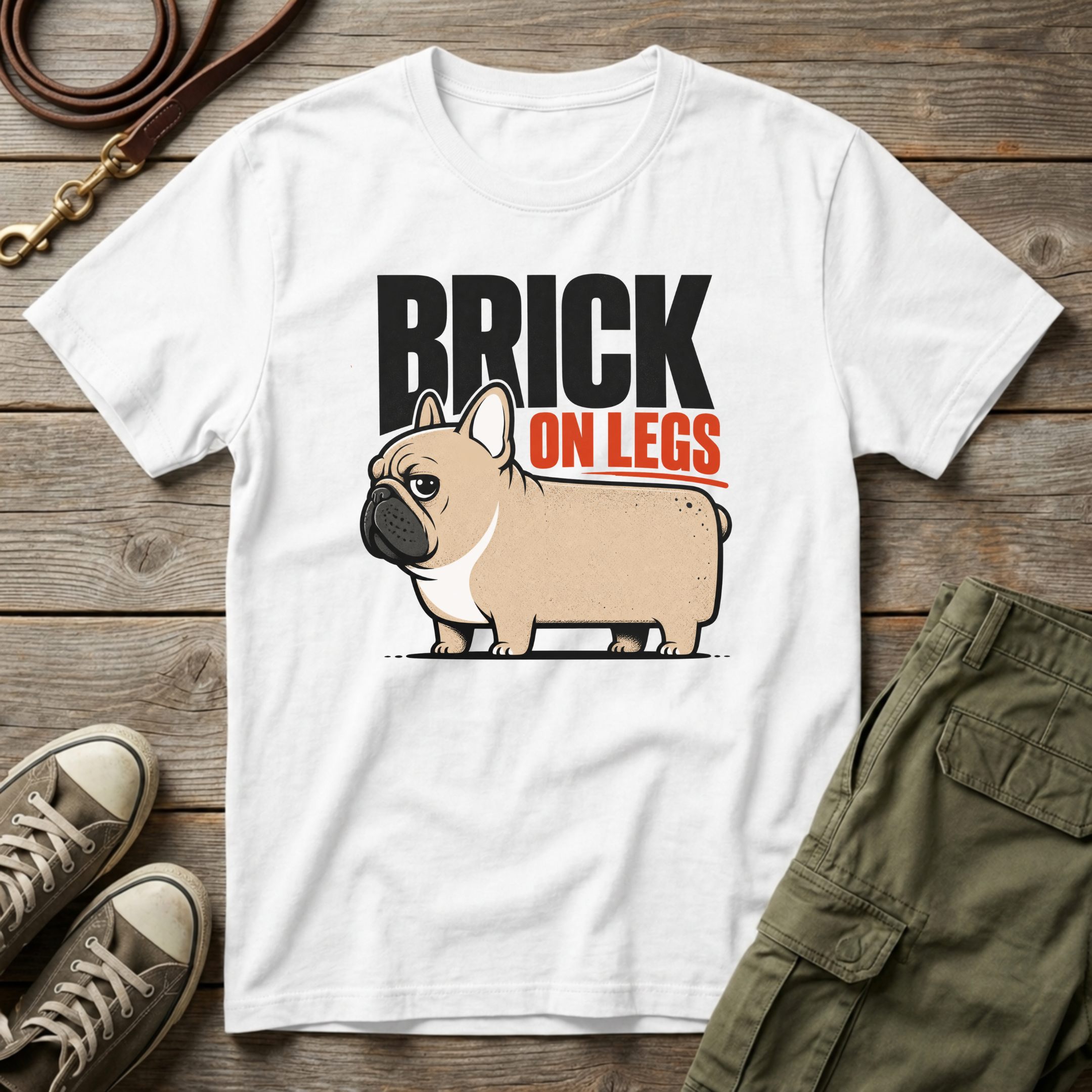 Frenchie Brick On Legs T-Shirt