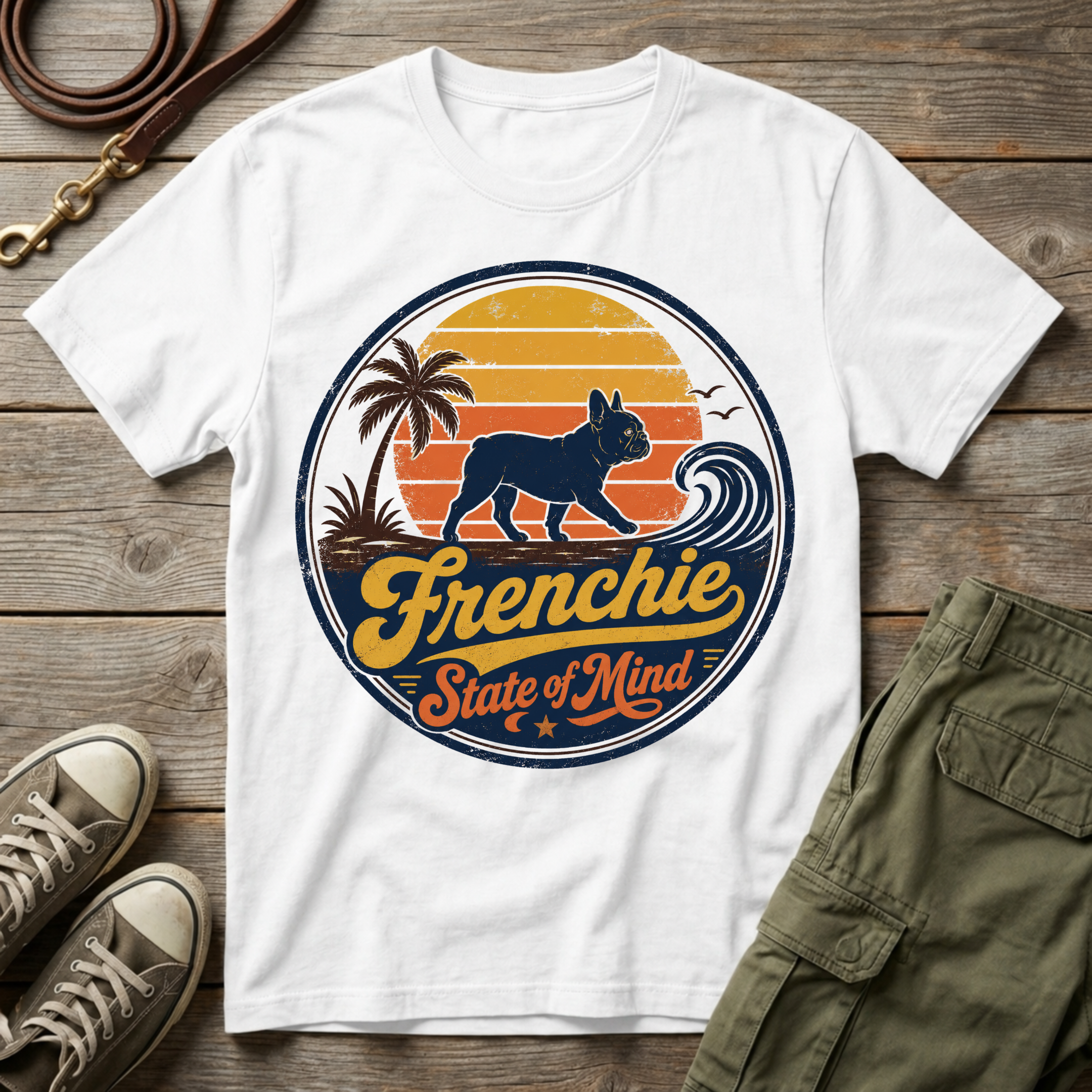 Frenchie State Of Mind Sunset T-Shirt