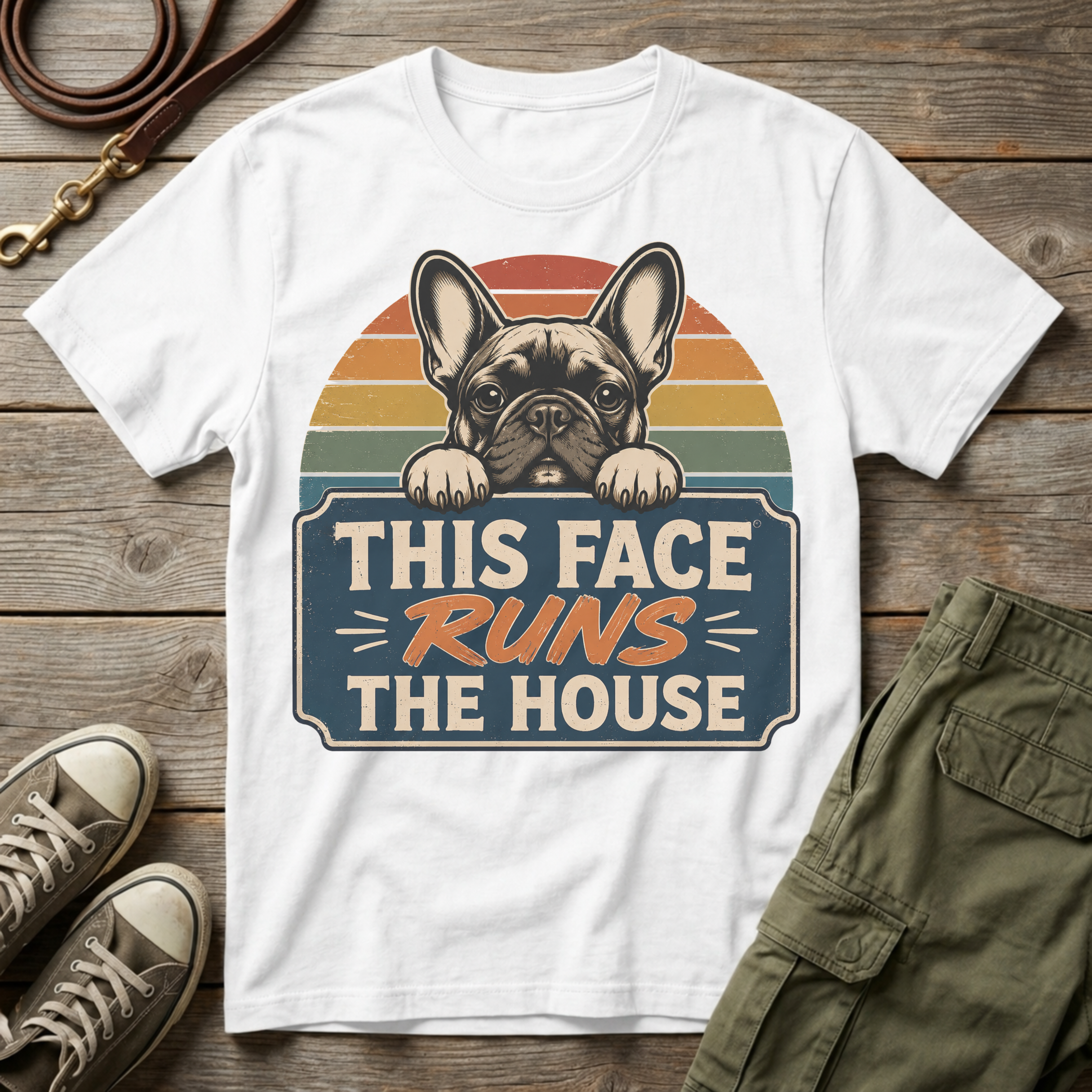 Sunset Frenchie Runs The House T-Shirt