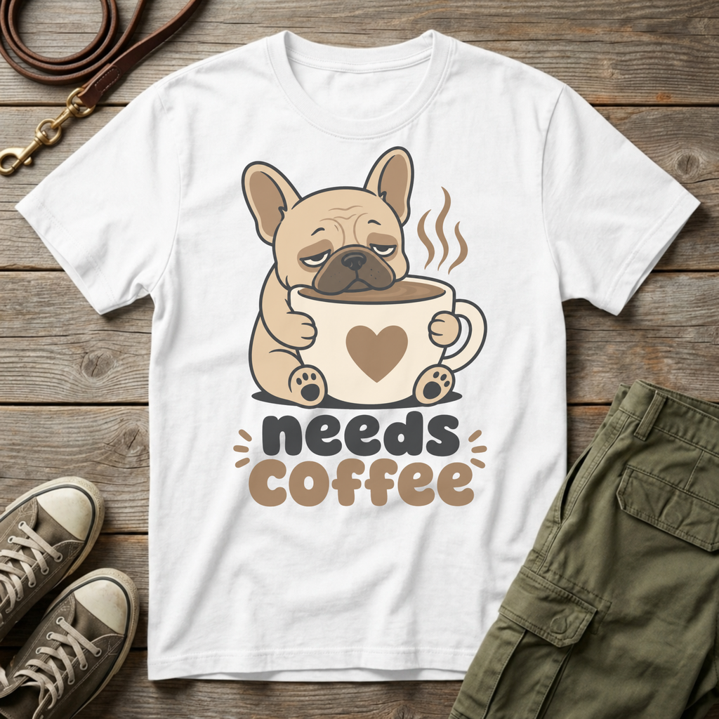 Frenchie Needs Coffee T-Shirt
