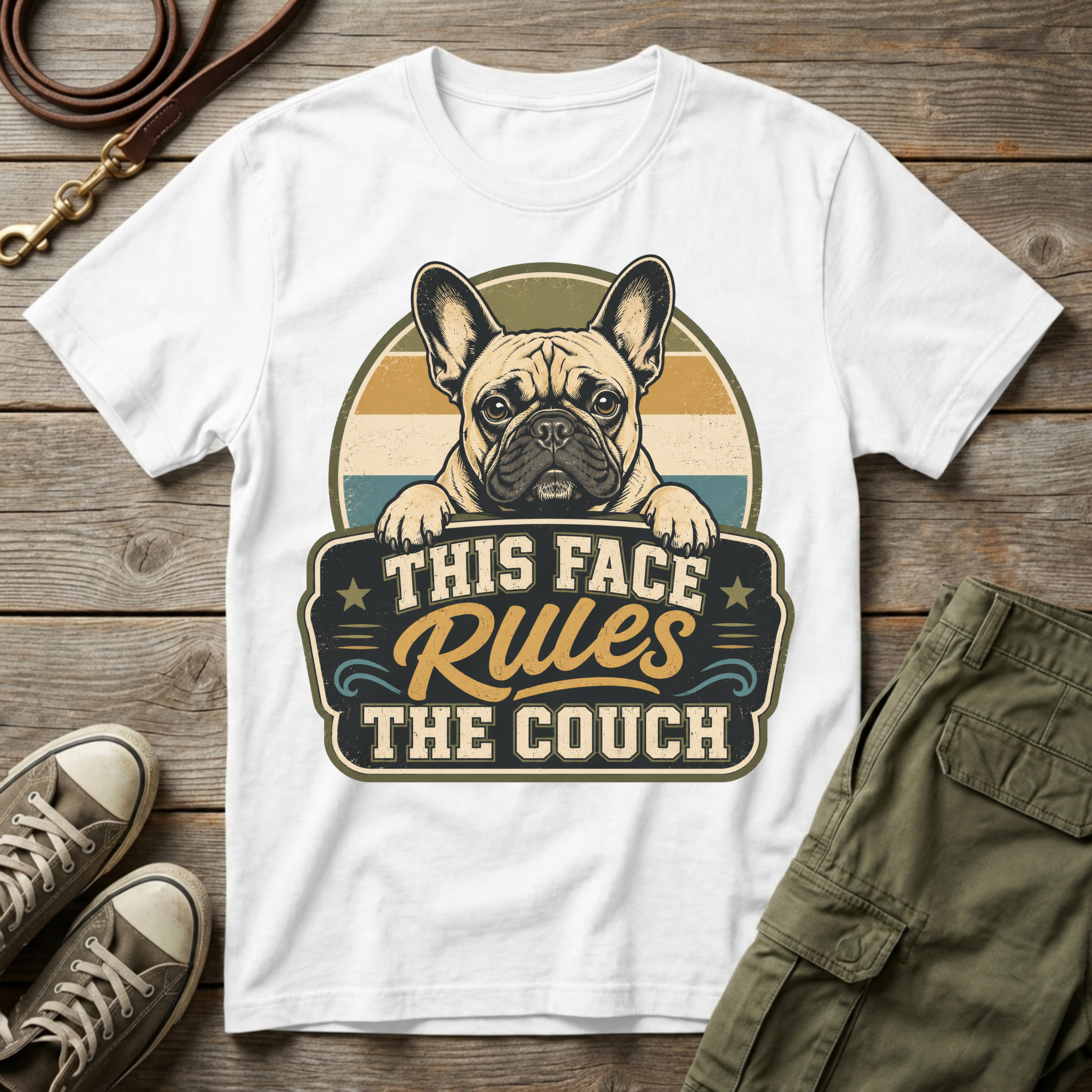 Frenchie Rules The Couch T-Shirt