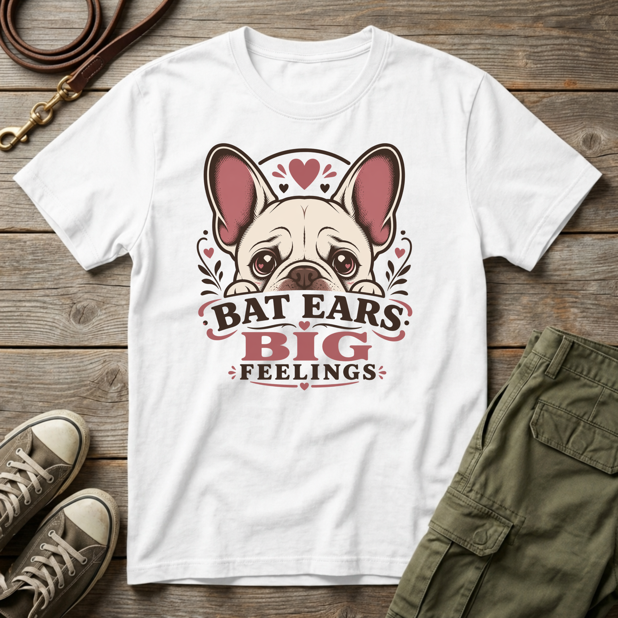 Bat Ears Big Feelings Frenchie T-Shirt
