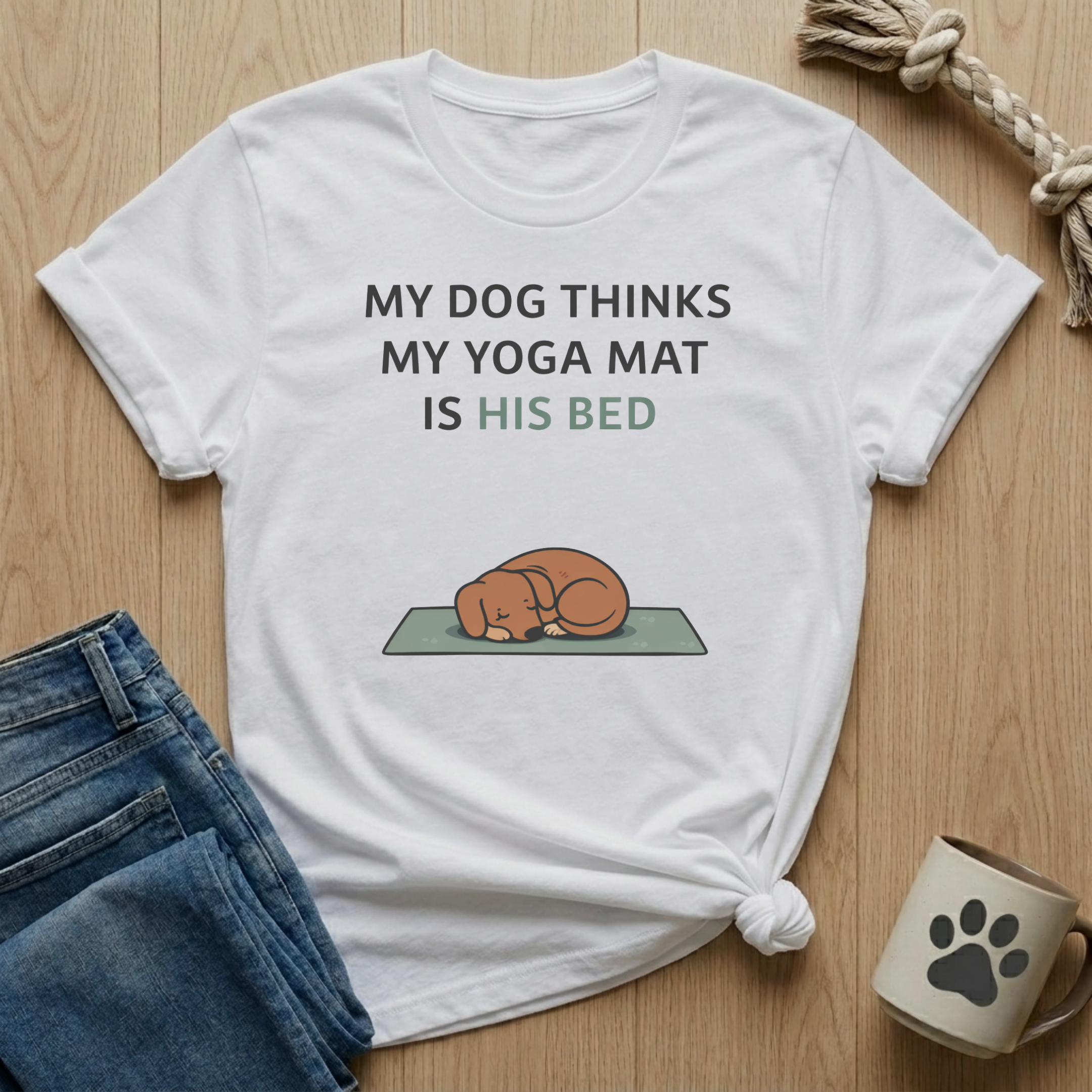 Yoga Mat is his Bed T-Shirt