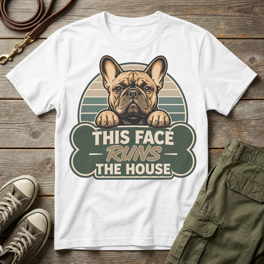 Frenchie Runs The House Sunset T-Shirt