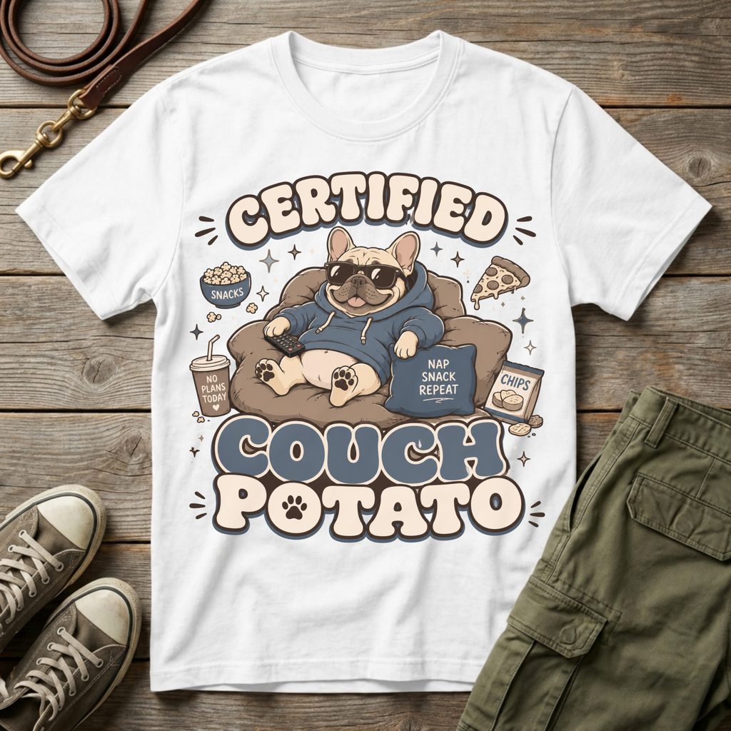 Frenchie Certified Couch Potato T-Shirt