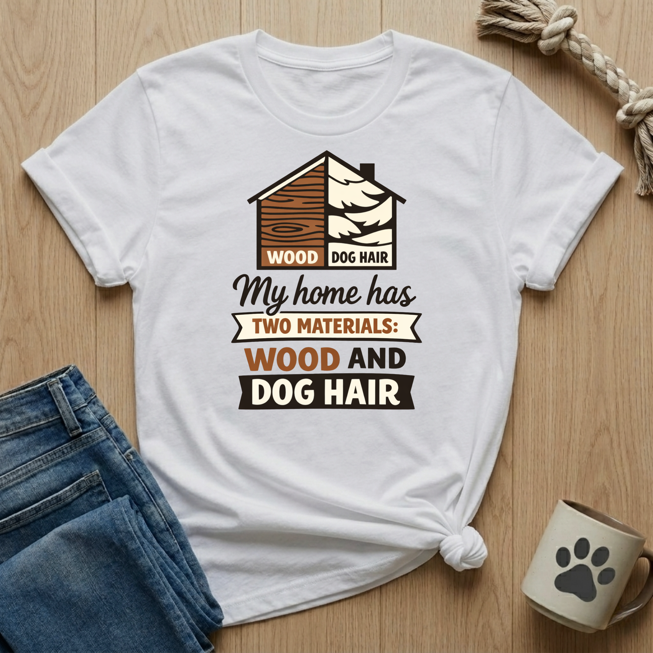 Wood and Dog Hair Home T-Shirt