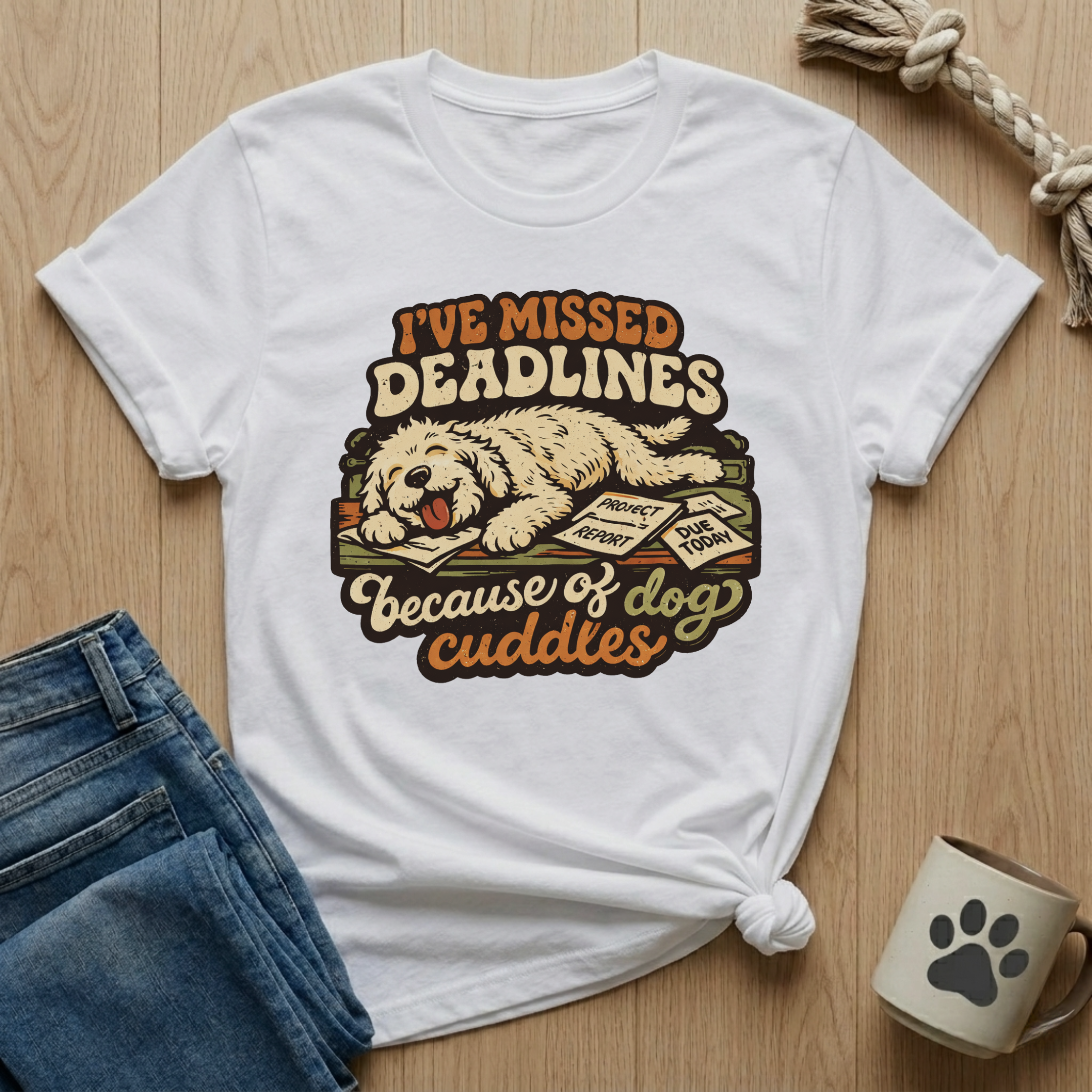 Missed Deadlines - Dog Cuddles  T-Shirt