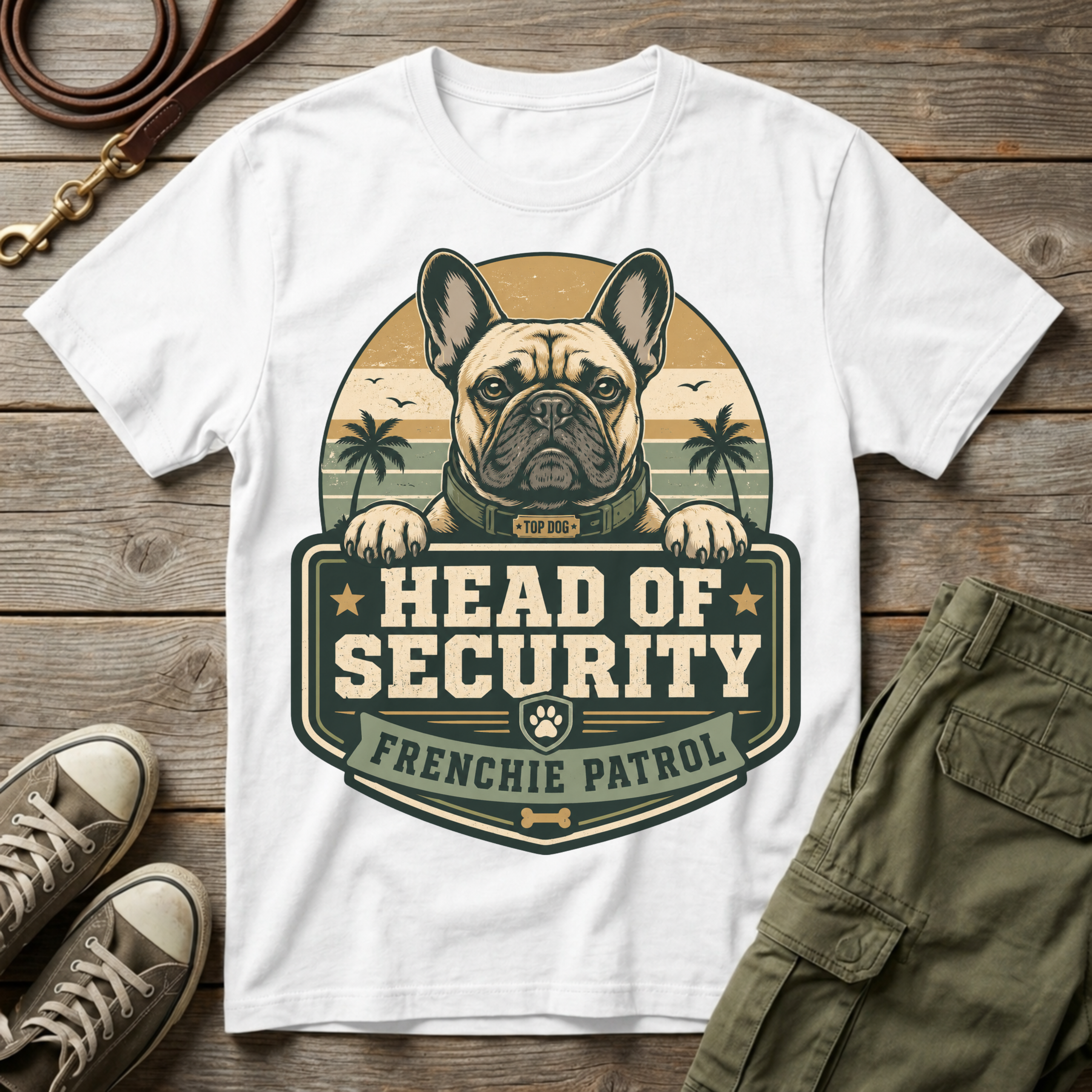 Frenchie Patrol Head Security T-Shirt