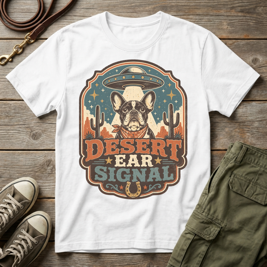 Frenchie Desert Ear Signal T-Shirt